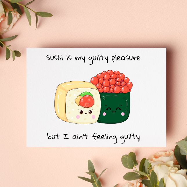 Cute Sushi in Kawaii Style Postcard (Creator Uploaded)