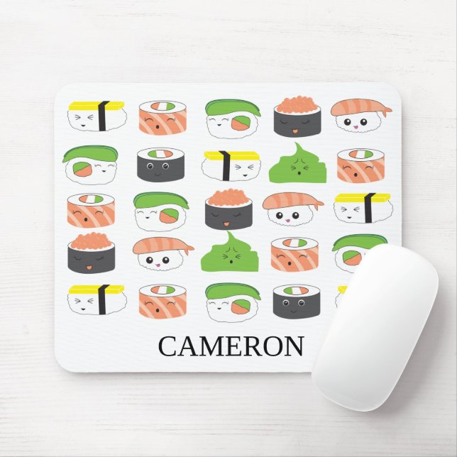 Cute Sushi Kawaii Illustration Custom Mouse Pad (With Mouse)
