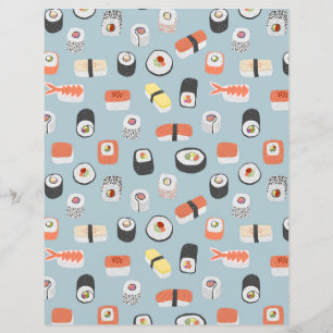 Cute Sushi Pattern Double Sided Scrapbook Paper