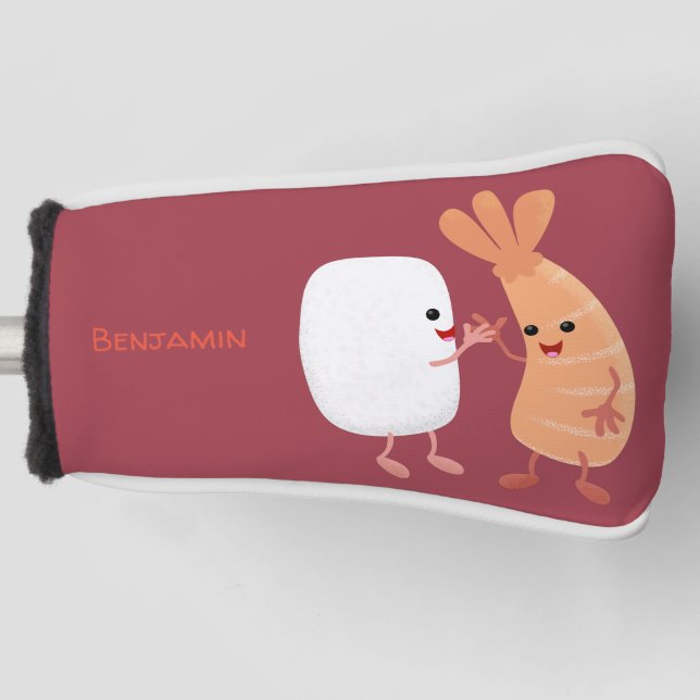 Cute sushi rice prawn friends cartoon golf head cover (Front)