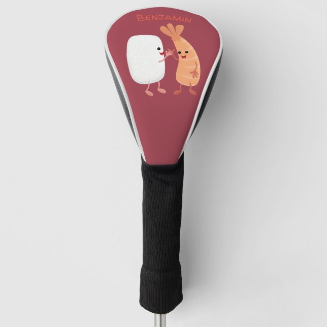 Cute sushi rice prawn friends cartoon golf head cover (Front)
