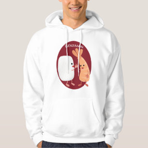 Cute sushi rice prawn friends cartoon hoodie