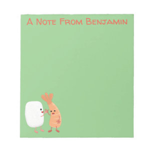 Cute sushi rice prawn friends cartoon notepad