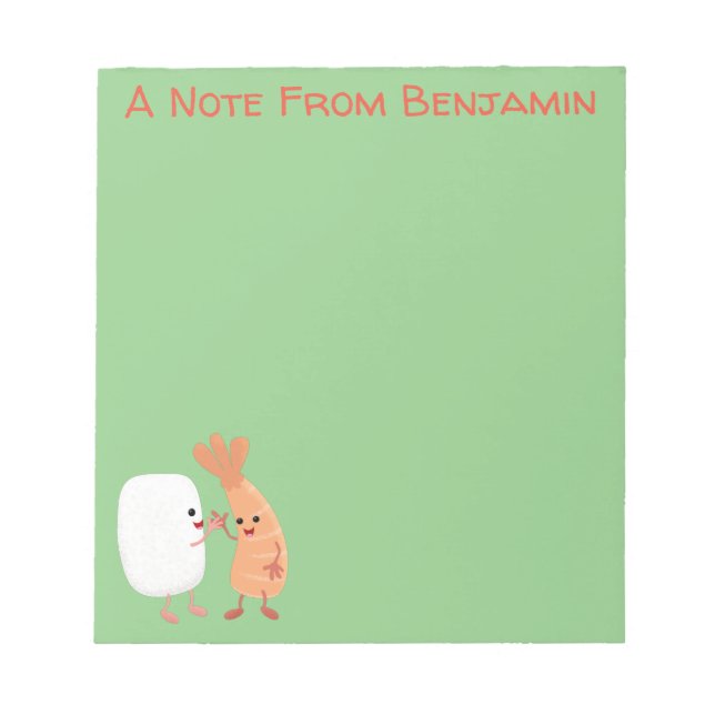 Cute sushi rice prawn friends cartoon notepad (Front)