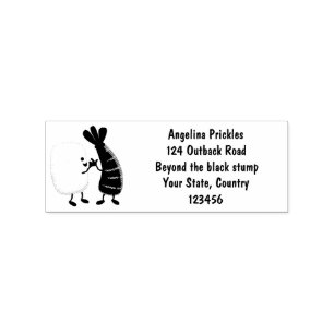Cute sushi rice prawn friends cartoon rubber stamp