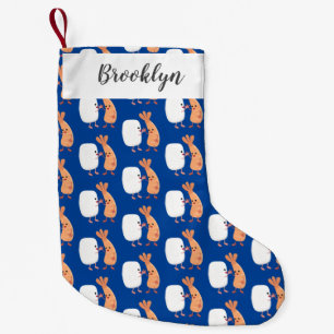 Cute sushi rice prawn friends cartoon small christmas stocking