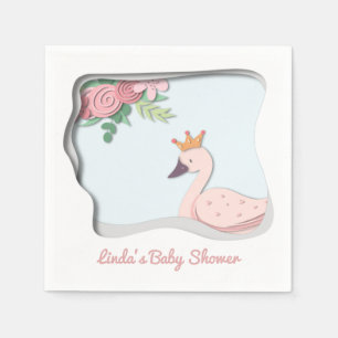 Cute Swan Baby Shower Napkin