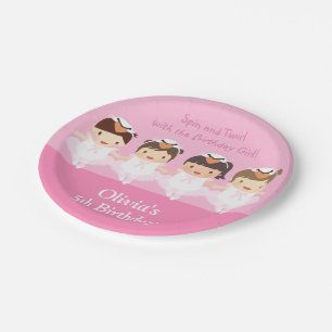 Cute Swan Ballerina Birthday Party Supplies Paper Plate