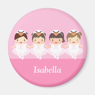 Cute Swan Ballerina Girls Personalised Magnet