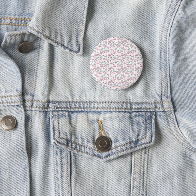 Cute Swan Birds Repeated Pattern 6 Cm Round Badge (In Situ)