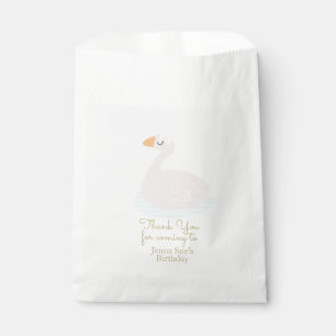 Cute Swan Pink Bow Girls Birthday Party Favour Bag