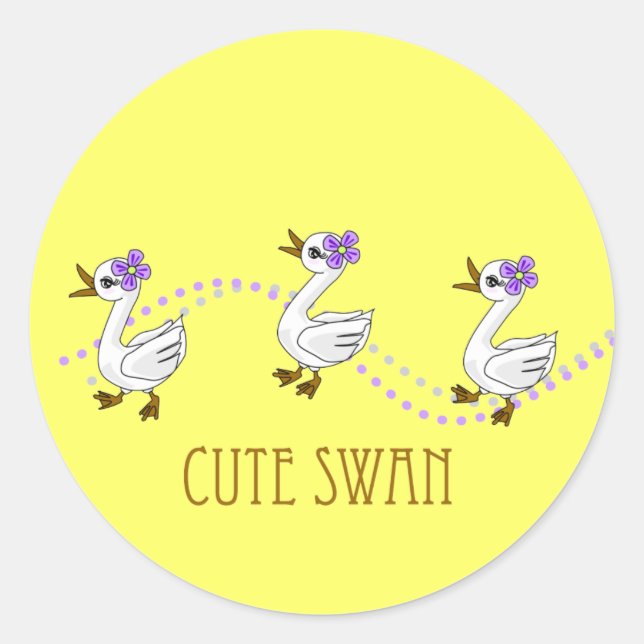Cute Swan Sticker (Front)