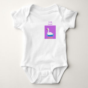 Cute Swan Theme Girl Baby Shower Bodysuit