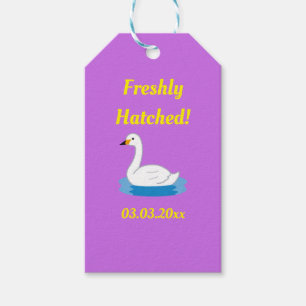 Cute Swan Theme Girl Baby Shower Gift Tags
