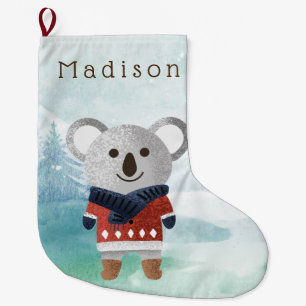 Cute Sweatered Koala Large Christmas Stocking