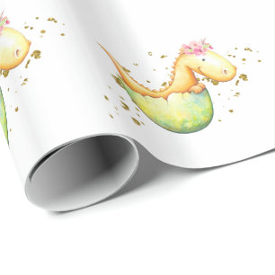 *~* Cute Sweet Baby Dragon Dinosaurs Wrapping Paper