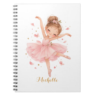 Cute Sweet Ballerina Princess Personalised Notebook