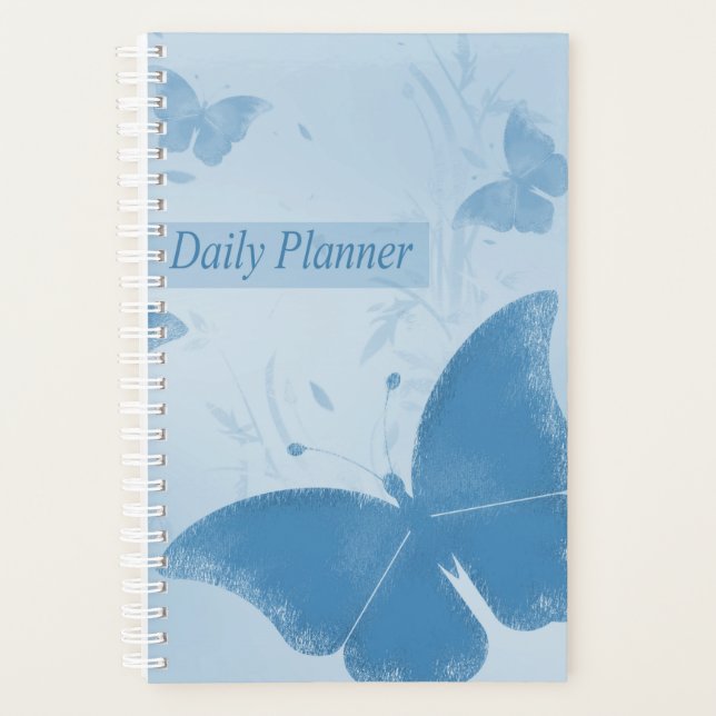 Cute Sweet Blue Butterflies Planner (Front)