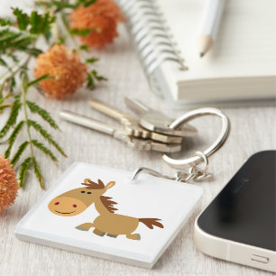 Cute Sweet Cartoon Horse Acrylic Keychain