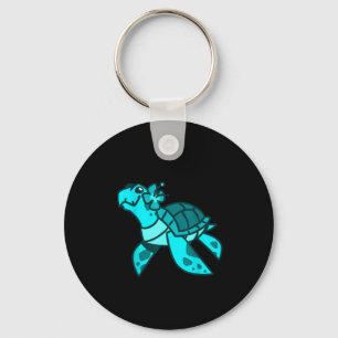 Cute sweet cartoon sea turtle ocean animal kids an key ring