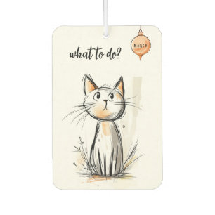 Cute Sweet Cat Illustration Car Air Freshener