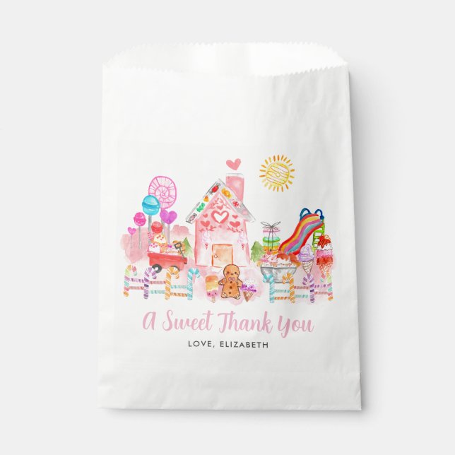 Cute Sweet Celebration Candyland Kids Birthday Favour Bag (Front)