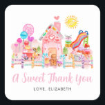 Cute Sweet Celebration Candyland Kids Birthday Square Sticker<br><div class="desc">Cute Sweet Celebration Candyland Kids Birthday</div>