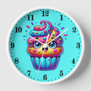 Cute sweet cupcake lovers  clock