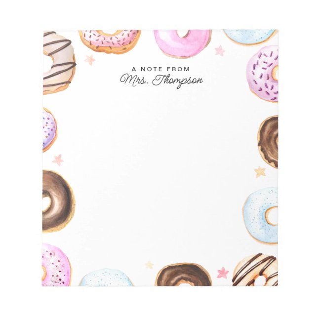 Cute Sweet Doughnuts A note from Script Notepad (Front)