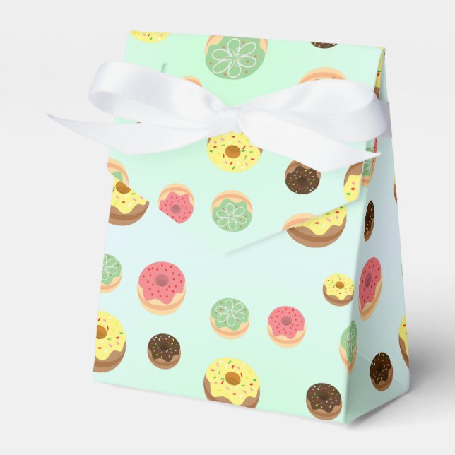 cute Sweet doughnuts Birthday party Girly pattern Favour Box (Front Side)