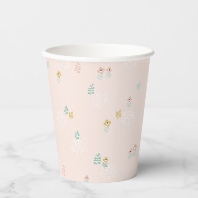 Cute Sweet Floral Garden Cartoon Birthday Party Paper Cups (Front)