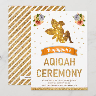 Cute Sweet Floral Magical Fairy Girls Aqiqah Invitation