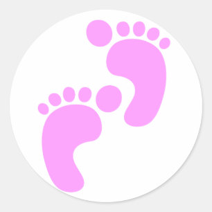 Cute Sweet Footsteps Funny Shirt Classic Round Sticker