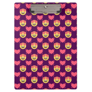 Cute Sweet In Love Emoji, Hearts pattern Clipboard