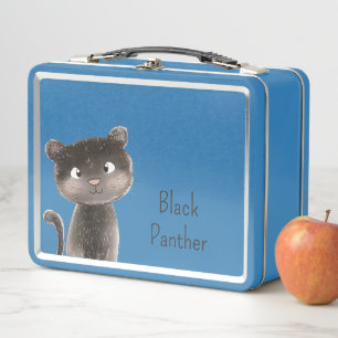 Cute Sweet Panther Animal Metal Lunch Box