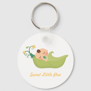 Cute Sweet Pea in a Pod Keychain