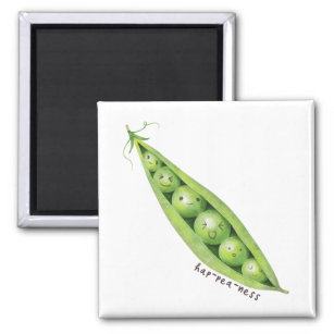 Cute Sweet Peas in a Pod Illustration Magnet