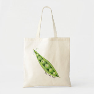 Cute Sweet Peas in a Pod Vegetable Pun Tote Bag