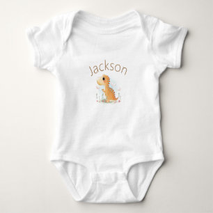 Cute Sweet Personalised Dinosaur Baby Boy Bodysuit