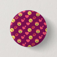 Cute Sweet Pink Emoji Love Hearts Kiss Pattern
