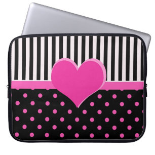 Cute, sweet pink polka dots. laptop sleeve