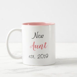 Cute Sweet Pretty New Aunt Family Relative Two-Tone Coffee Mug