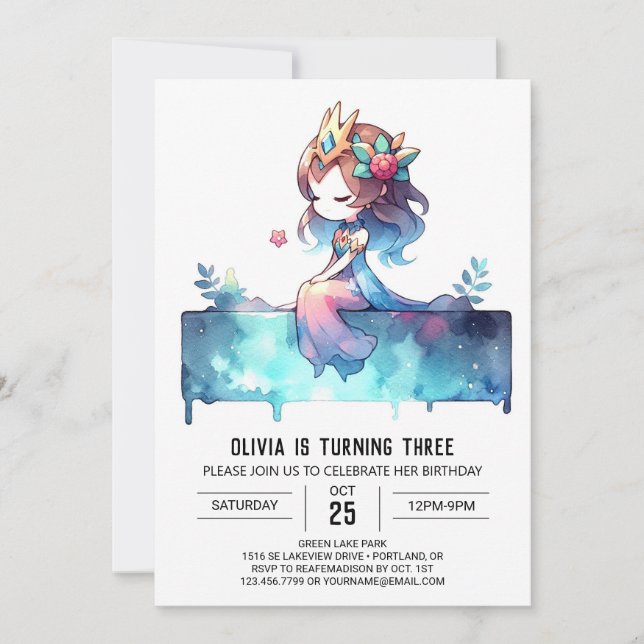 Cute Sweet Princess Birthday Invitation (Front)