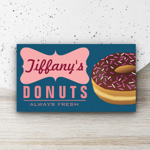 Cute Sweet Retro Doughnut Shop Doughnut Business Card