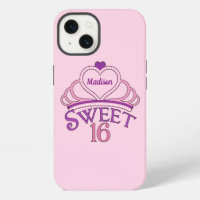 Cute Sweet Sixteen Birthday Girl Personalised Pink