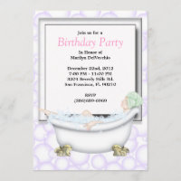 CUTE Sweet Spa Bath Massage and Beauty Party Invit