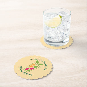 Cute Sweet yogurt Smoothies fruit Juice bar shop Paper Coaster