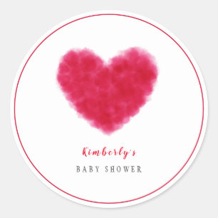 Cute Sweetheart Frame Valentines Baby Shower Classic Round Sticker