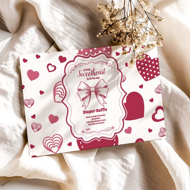 Cute Sweetheart Valentine's Day  Diapper Raffle  Enclosure Card (Creator Uploaded)