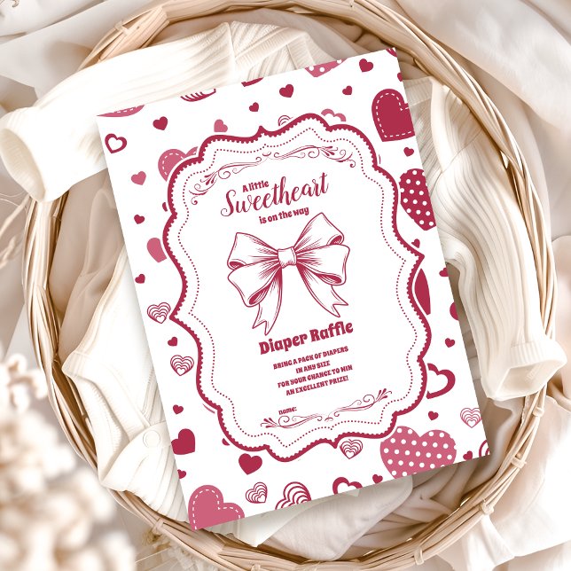 Cute Sweetheart Valentine's Day  Diapper Raffle  Enclosure Card (Creator Uploaded)